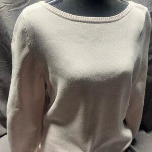 Talbots blush pink 3/4 sleeve cotton sweater sz L